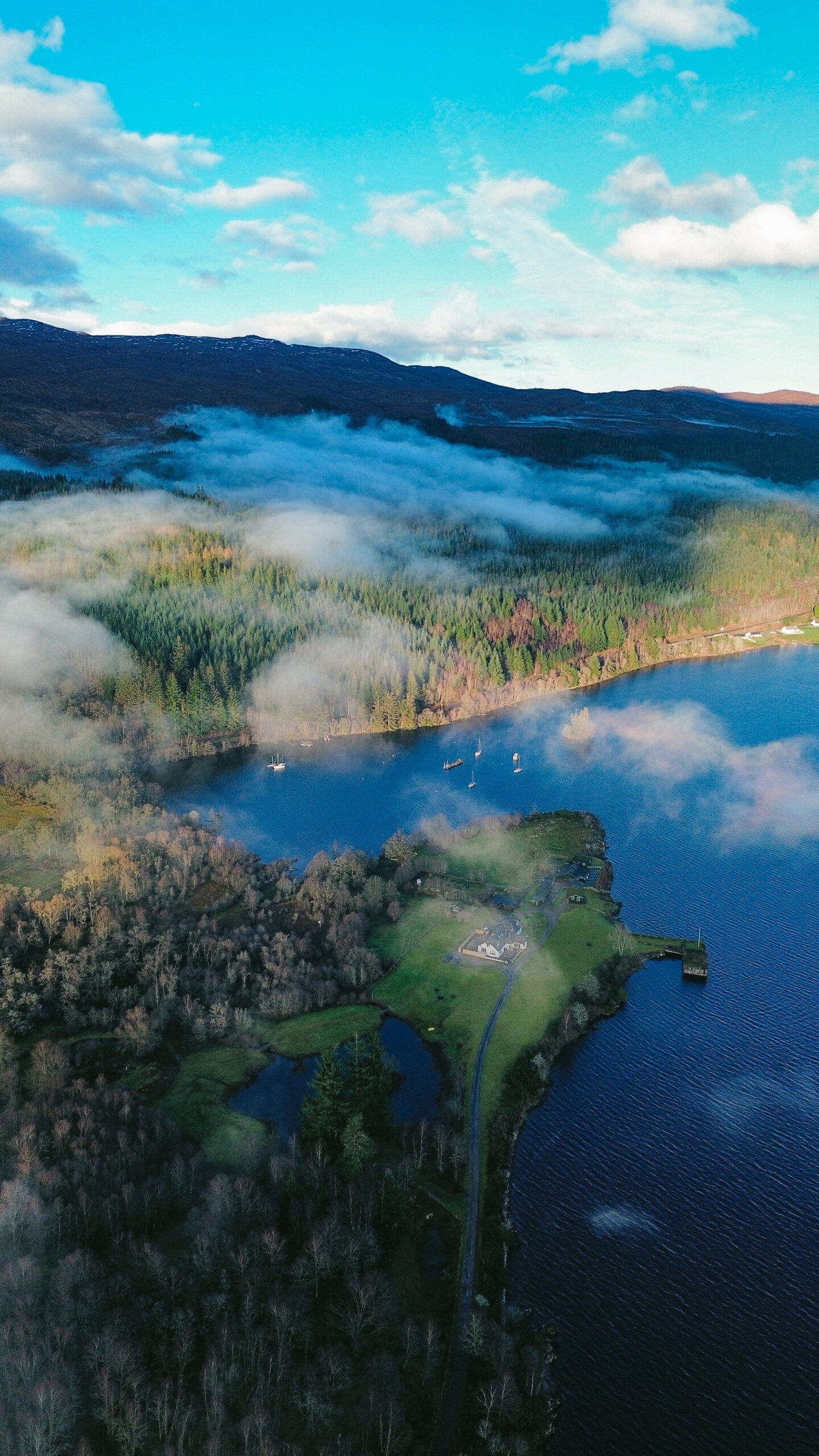 aerial view of the stunning Scottish highlands, the perfect day trip from Edinburgh to the highlands